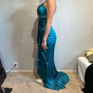 precious formals blue dress